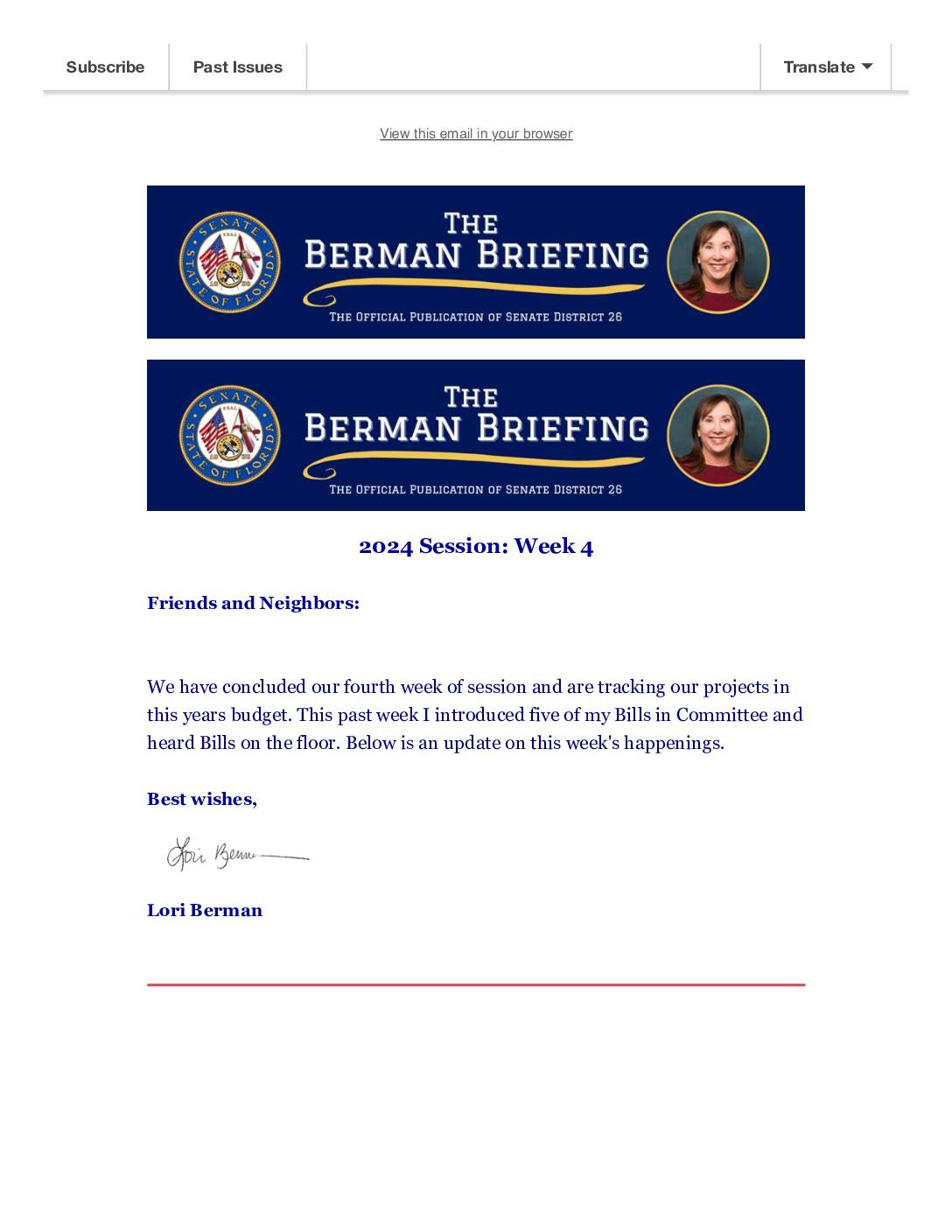The Berman Briefing Session 2024 Week Four